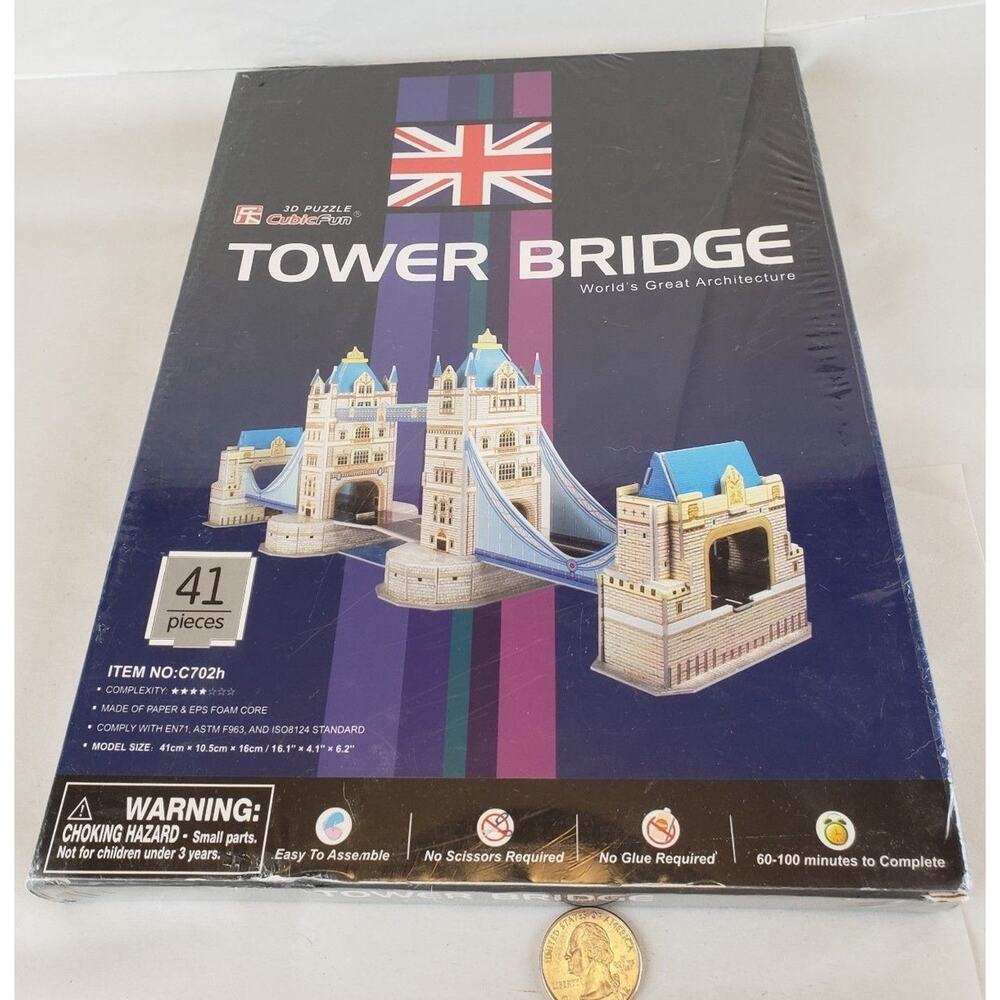 World's Great Architecture Tower Bridge 3D Puzzle Cubic Fun 41 pcs London